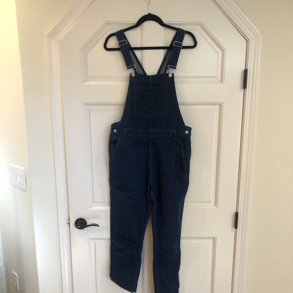 H&M dark wash overalls